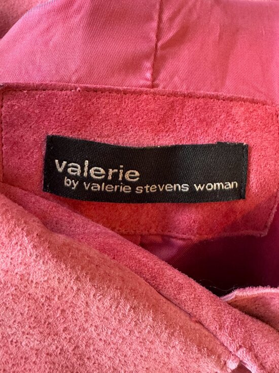 Valerie Stevens Woman Pink Suede Leather Shirt Jacket 2X - Picture 3 of 10